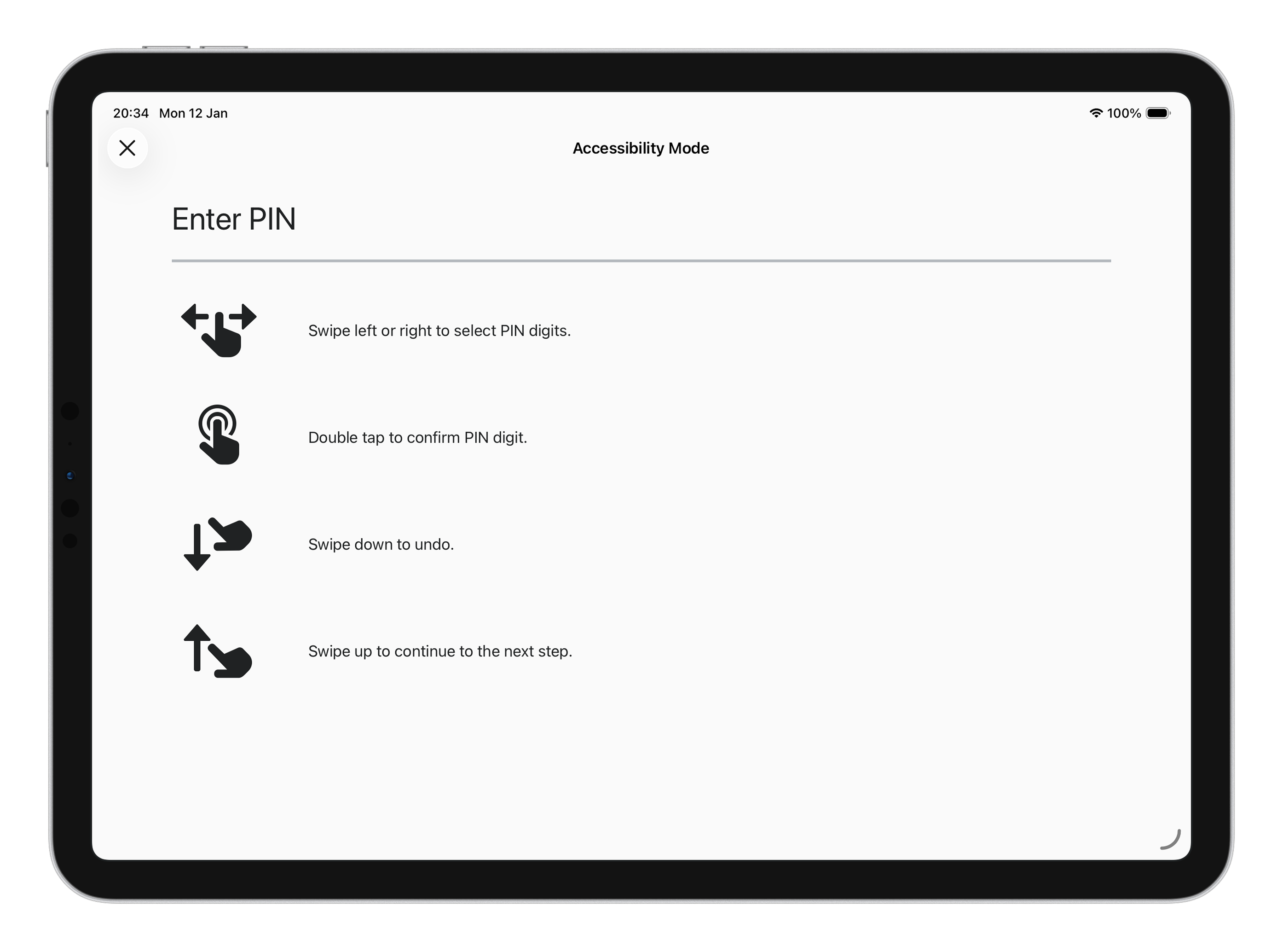 Swipe-based PIN entry
